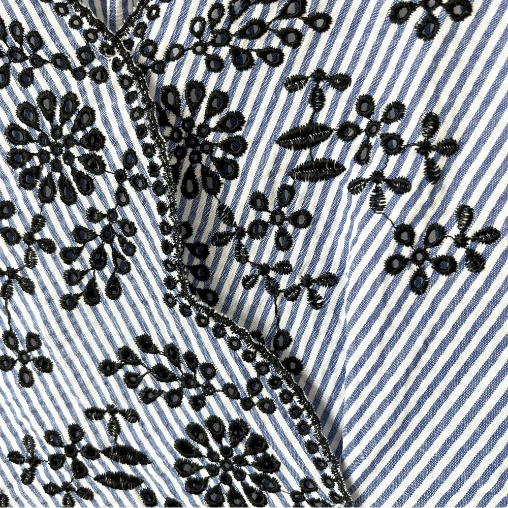 Zara basics, blue and white seersucker blouse, size XS.